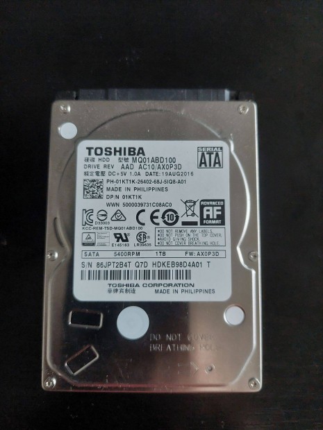 Toshiba 2.5 1TB 5400rpm 8MB SATA3 PX1829E-1HJ0 HDD