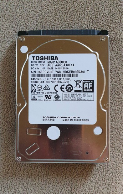 Toshiba 2.5 500GB SATA HDD 2.5" SATA2 MQ01ABD050 500 GB AF