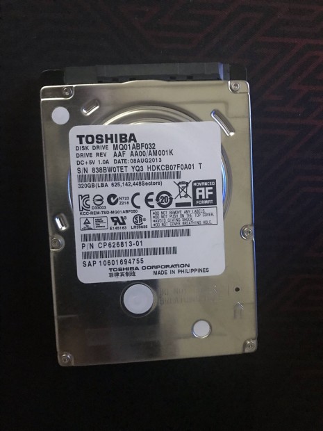 Toshiba 320GB laptop HDD, sata, 2,5, 100/100% 2