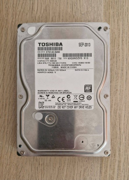 Toshiba 500GB HDD