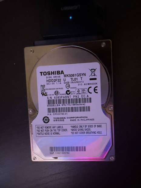 Toshiba Merevlemez 500GB HDD