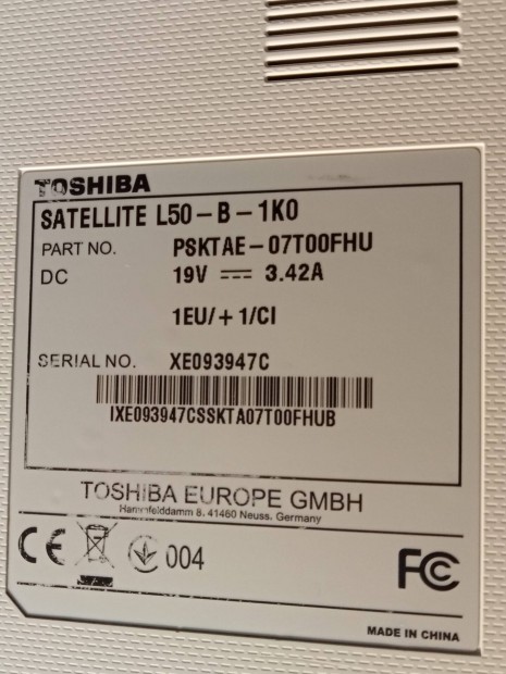 Toshiba laptop megkmlt llapotban 