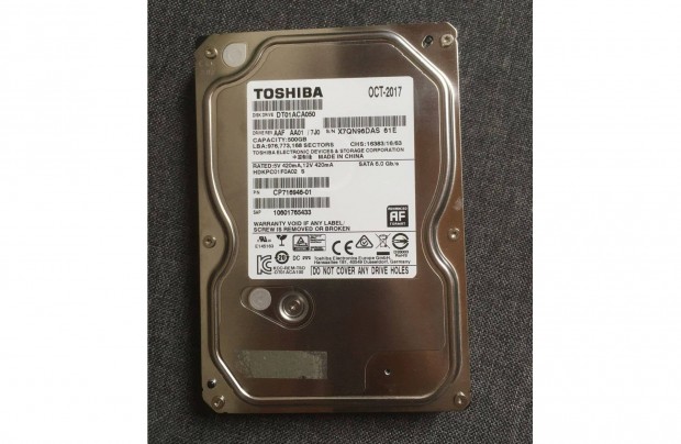 Toshiba winchester 500GB HD Sentinel 100/100 alig hogy ment