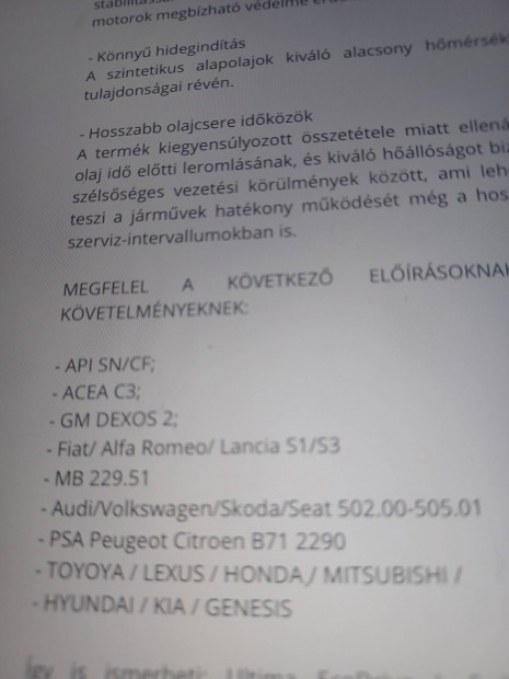 Totachi ultima ecodrive L 5w30 1 liter elad�