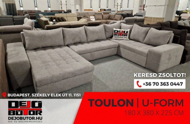 Toulon 2 sarok prmium kanap lgarnitra 180x380x225 cm ualak gray