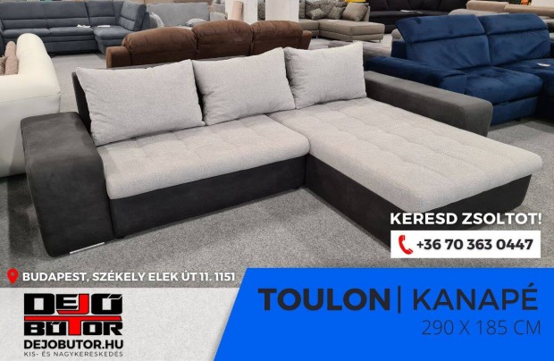 Toulon szivacsos kanap lgarnitra 290x185 cm gyazhat cuba gray