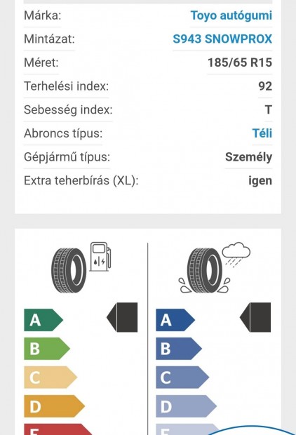 Toyo Snowprox s943 téli gumi