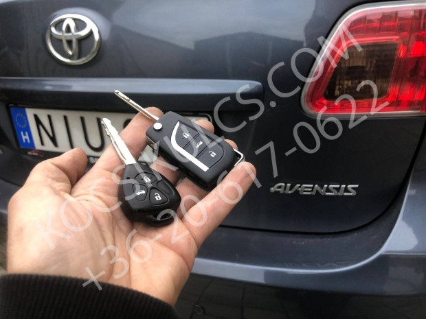 Toyota Avensis autkulcs msols, programozs