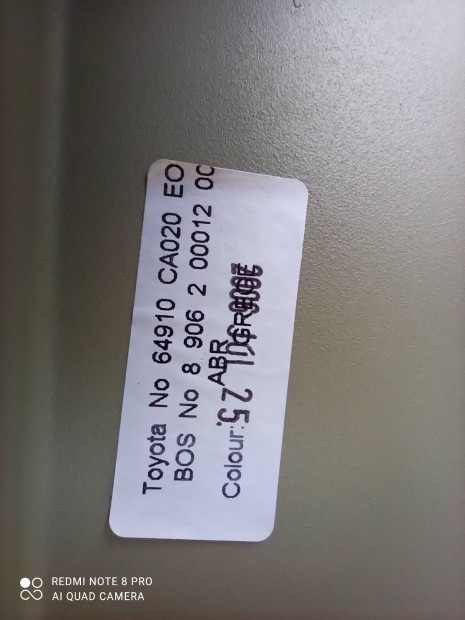 Toyota Avensis csomagtér roló T25 új