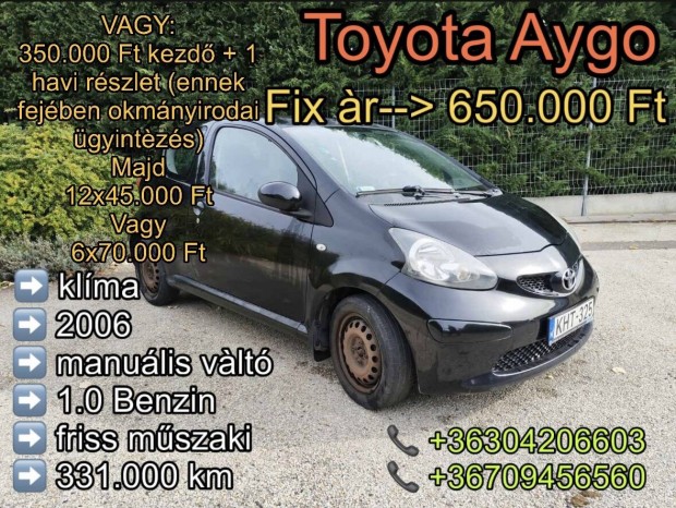 Toyota Aygo reszletfizetsi lehetsggel