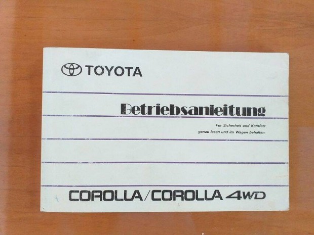 Toyota Corolla E90 Corolla 4WD gyri kezelsi tmut nmet nyelv