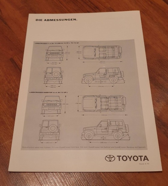 Toyota Landcruiser 4X4 Technikai Adatok Prospektus 1