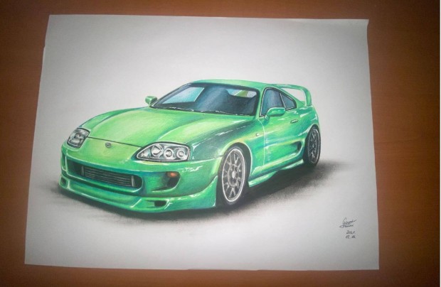 Toyota Supra Mk4 rajz A3 Mret