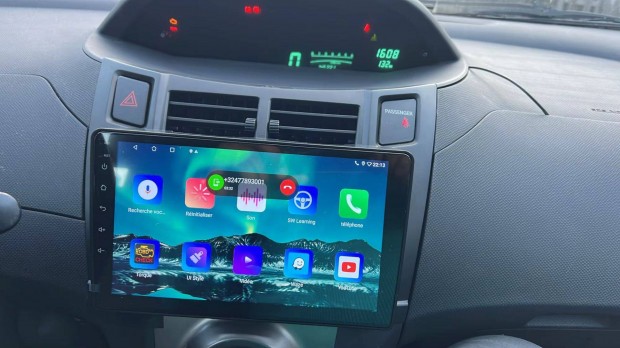 Toyota Yaris Android Rádió Multimédia Navigáció Carplay Kijelző Hifi
