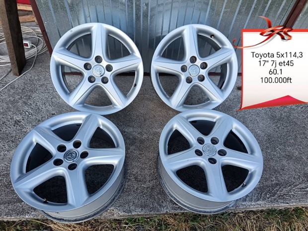 Toyota avensis 5x114,3 17 col alufelni szett 