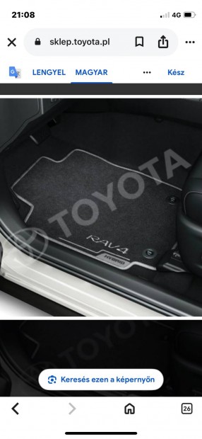 Toyota rav4 hybrid gyri sznyeg 
