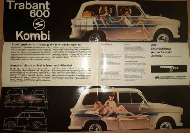 Trabant 600 eredeti nem másolt prospektus