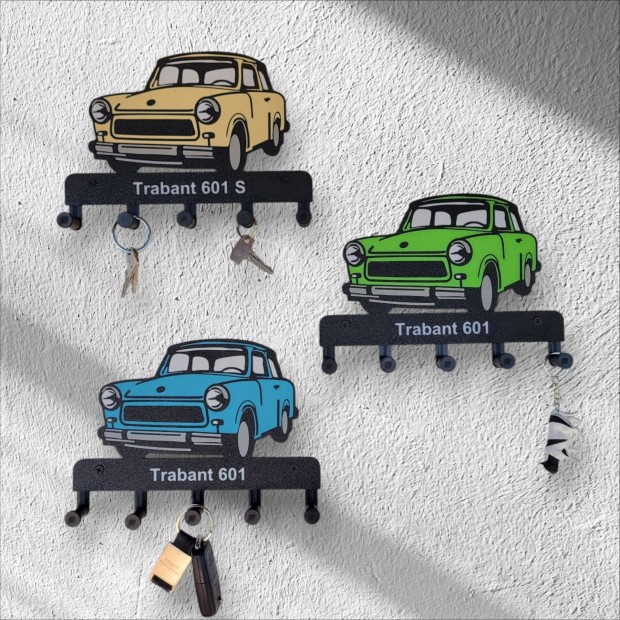 Trabant fali kulcstartó kulcsakasztó