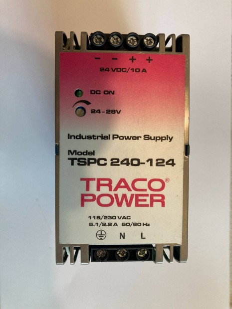 Tracopower DIN-sn tpellts,1 kimenet, 24V dc, 10A, 240W