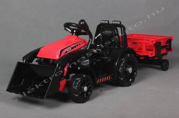 Traktor 6V + utnfut piros 1 szemlyes elektromos kisaut