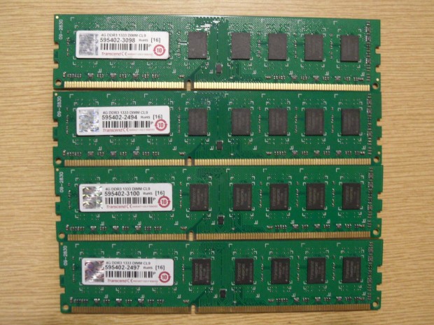 Transcend 16GB / 1333Mhz (4X 4GB) DDR3 memria KIT