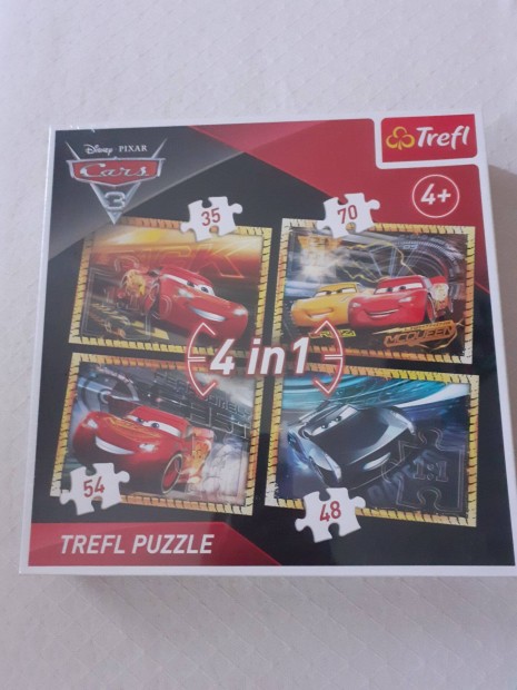 Trefl 4 az 1-ben puzzle (35,48,54,70 db-os) Cars3 - j - Bontatlan