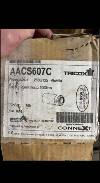 Tricox AACS607C 80/125 alu/alu cs 1000mm hossz