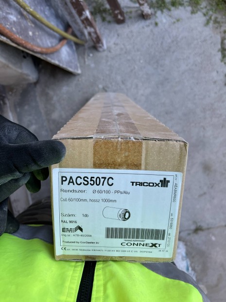 Tricox PACS507C koncentrikus cs PPs/alu 60/100 mm L=1000 mm