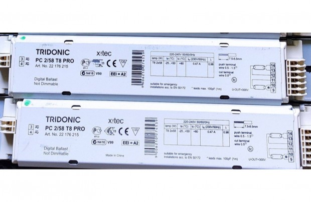 Tridonic Atco elektronikus fnycs eltt PC 2/58 Pro 2x58W, 2x36W-os