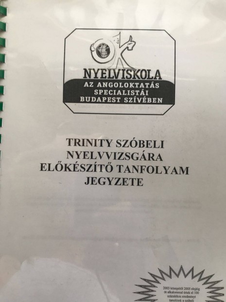 Trinity angol nyelvknyv, szbeli nyelvvizsgkra