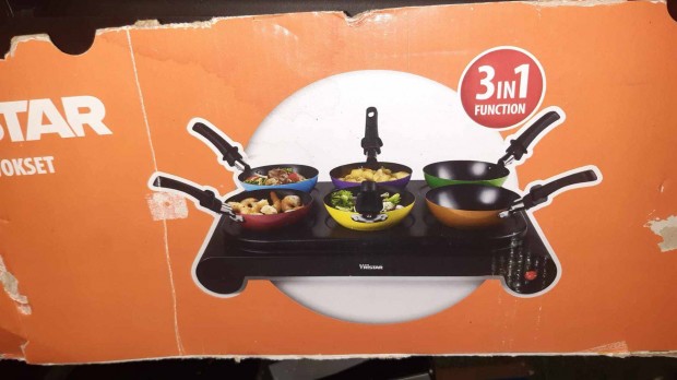 Tristar BP-2827 wok kszlet, Fzlap, 1000 W, 40 x 27.5 cm, 6 sznes s