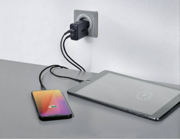 Tronic Lidl dupla 35 Wattos PD gyorstöltő USB A + USB C új, bontatlan