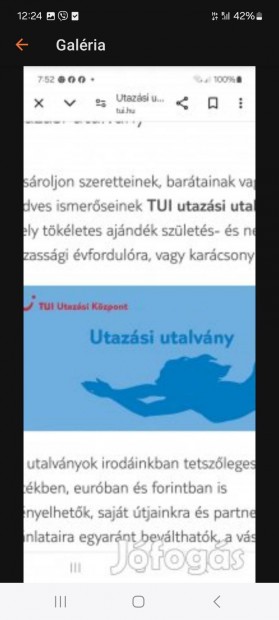 Tui utazsi utalvny elad!