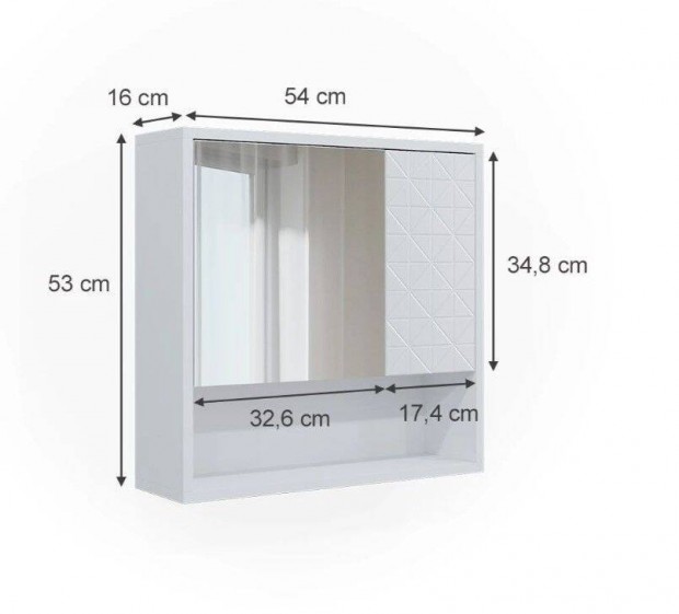 Tkrs szekrny, 54x53 cm, fehr Vicco Agasta