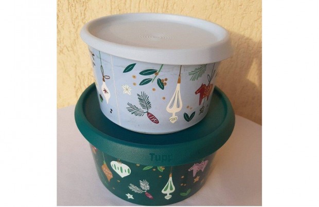 Tupperware Xmas karcsonyi kerek trol szett 2db j, akcis