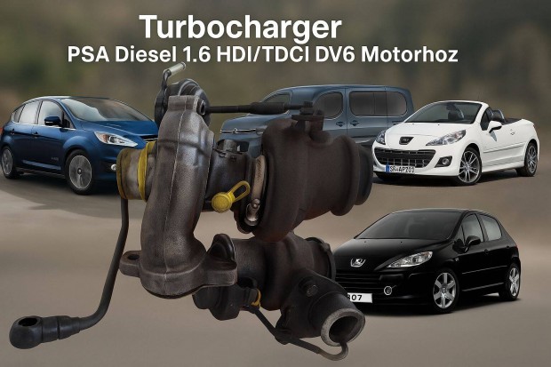 Turbofeltöltő PSA Diesel 1.6 HDi/TDCi DV6 motorhoz 4917356201