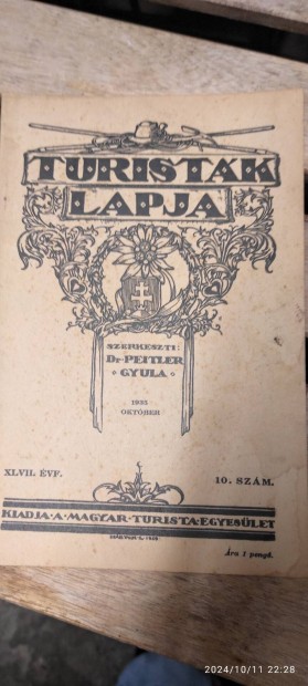 Turistak Lapja folyirat 1935 Oktberi szma