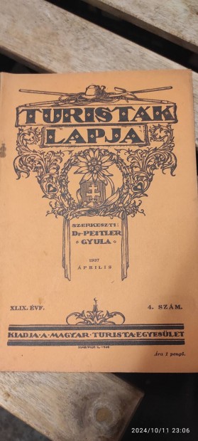 Turistak Lapja folyirat 1937 prilis 