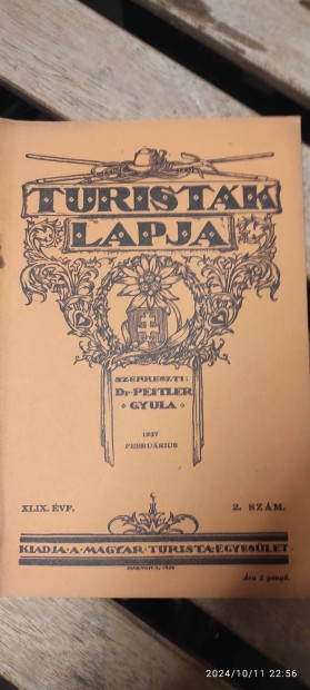 Turistak Lapja folyirat 1937 februri szma 