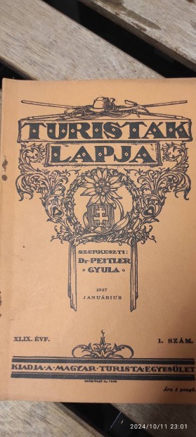 Turistak Lapja folyirat 1937 janur 