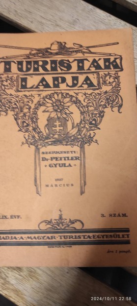 Turistak Lapja folyirat 1937 mrciusi szma 