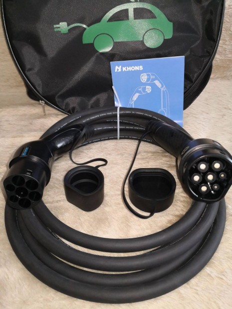 Type 2 elektromos aut utcai tltkbel. 22kW, 3 fzis (3x32A)