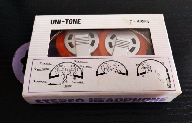 UNI-Tone F-838G retro 1985 bontattlan sztereo flhallgat ritkasg!
