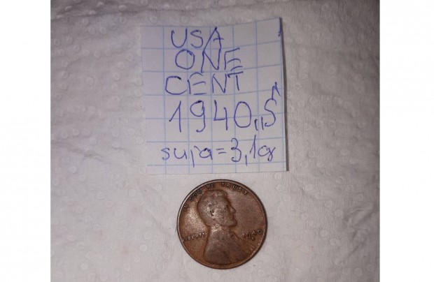 USA 1 cent 1940 SAN Francisk Kivl llapot
