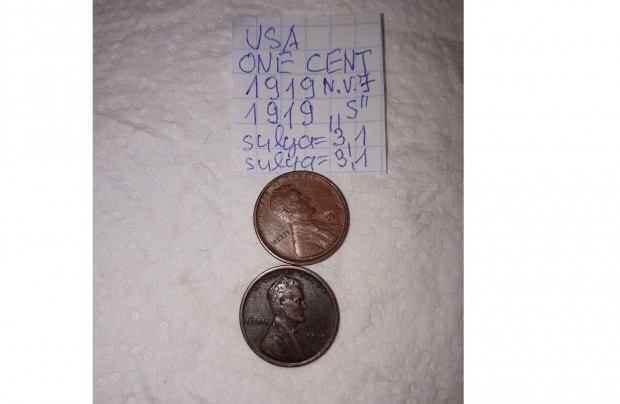 USA 1 centes 1919 Nincs Verdejel s SAN Franciskoi