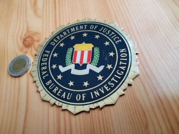 USA FBI nagyplakett ritka db