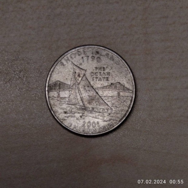 USA Quarter / 25 Cent - Rhode Island D 2001