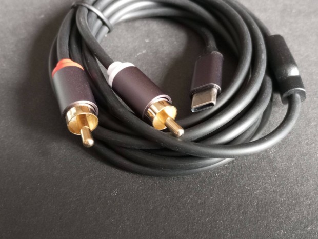 USB C RCA talakt kbel beptett hangkrtya 2m