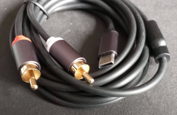 USB C RCA talakt kbel beptett hangkrtya 2m