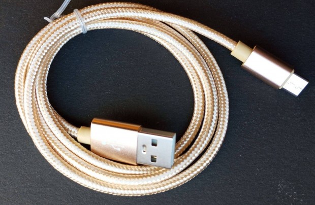 USB - C tlt adat kbel aranyszn textilborts j